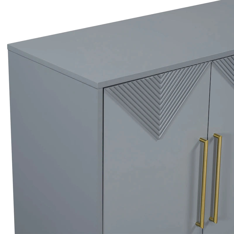 Madia a 4 ante bicolore blu navy/nero e bianco/grigio, da assemblare in 1 persona