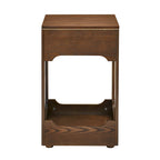 Tavolino con ripiano superiore a sollevamento marrone con ripiano portaoggetti, venature del legno e finiture dorate, 1 persona