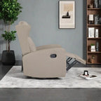 Poltrona reclinabile a dondolo girevole grigio chiaro, girevole a 360°, monoposto