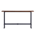 Tavolo Consolle Rettangolare Espresso & Nero, 4 Gambe, Per Utente Singolo – 56"L x 8"W x 30"H