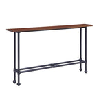 Tavolo Consolle Rettangolare Espresso & Nero, 4 Gambe, Per Utente Singolo – 56"L x 8"W x 30"H