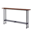 Tavolo Consolle Rettangolare Espresso & Nero, 4 Gambe, Per Utente Singolo – 56"L x 8"W x 30"H
