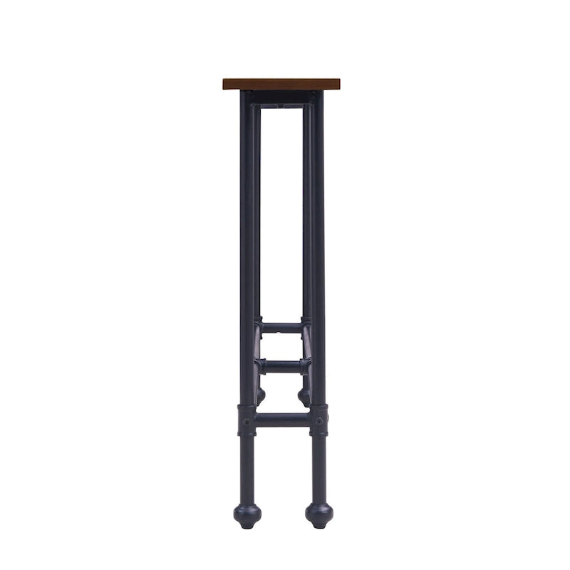 Tavolo Consolle Rettangolare Espresso & Nero, 4 Gambe, Per Utente Singolo – 56"L x 8"W x 30"H