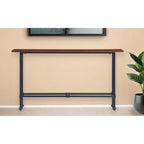Tavolo Consolle Rettangolare Espresso & Nero, 4 Gambe, Per Utente Singolo – 56"L x 8"W x 30"H
