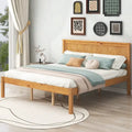 Letto a piattaforma Queen Espresso con testiera, legno di pino, adatto per 1-2 persone