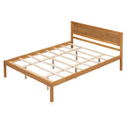 Letto a piattaforma Queen Espresso con testiera, legno di pino, adatto per 1-2 persone