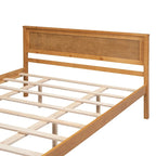 Letto a piattaforma Queen Espresso con testiera, legno di pino, adatto per 1-2 persone