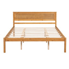 Letto a piattaforma Queen Espresso con testiera, legno di pino, adatto per 1-2 persone