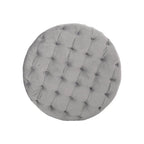 Pouf rotondo trapuntato in velluto – Grigio / Beige / Blu, seduta singola