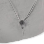 Pouf rotondo trapuntato in velluto – Grigio / Beige / Blu, seduta singola