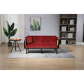 Divanetto convertibile in velluto trapuntato – Rosso / Beige / Grigio scuro / Arancione / Verde oliva – 2-3 posti