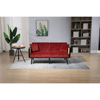 Divanetto convertibile in velluto trapuntato – Rosso / Beige / Grigio scuro / Arancione / Verde oliva – 2-3 posti