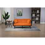 Divanetto convertibile in velluto trapuntato – Rosso / Beige / Grigio scuro / Arancione / Verde oliva – 2-3 posti