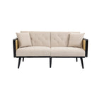 Divanetto convertibile in velluto trapuntato – Rosso / Beige / Grigio scuro / Arancione / Verde oliva – 2-3 posti