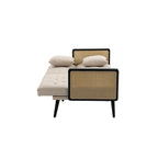 Divanetto convertibile in velluto trapuntato – Rosso / Beige / Grigio scuro / Arancione / Verde oliva – 2-3 posti