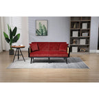 Divanetto convertibile in velluto trapuntato – Rosso / Beige / Grigio scuro / Arancione / Verde oliva – 2-3 posti