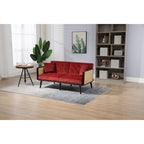 Divanetto convertibile in velluto trapuntato – Rosso / Beige / Grigio scuro / Arancione / Verde oliva – 2-3 posti