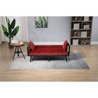 Divanetto convertibile in velluto trapuntato – Rosso / Beige / Grigio scuro / Arancione / Verde oliva – 2-3 posti