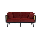 Divanetto convertibile in velluto trapuntato – Rosso / Beige / Grigio scuro / Arancione / Verde oliva – 2-3 posti