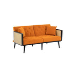 Divanetto convertibile in velluto trapuntato – Rosso / Beige / Grigio scuro / Arancione / Verde oliva – 2-3 posti