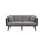 Divanetto convertibile in velluto trapuntato – Rosso / Beige / Grigio scuro / Arancione / Verde oliva – 2-3 posti