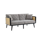 Divanetto convertibile in velluto trapuntato – Rosso / Beige / Grigio scuro / Arancione / Verde oliva – 2-3 posti