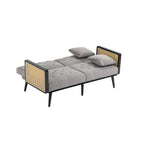 Divanetto convertibile in velluto trapuntato – Rosso / Beige / Grigio scuro / Arancione / Verde oliva – 2-3 posti