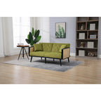 Divanetto convertibile in velluto trapuntato – Rosso / Beige / Grigio scuro / Arancione / Verde oliva – 2-3 posti