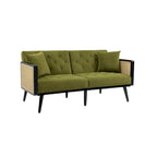 Divanetto convertibile in velluto trapuntato – Rosso / Beige / Grigio scuro / Arancione / Verde oliva – 2-3 posti
