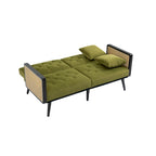 Divanetto convertibile in velluto trapuntato – Rosso / Beige / Grigio scuro / Arancione / Verde oliva – 2-3 posti
