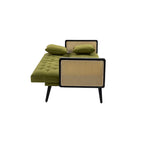 Divanetto convertibile in velluto trapuntato – Rosso / Beige / Grigio scuro / Arancione / Verde oliva – 2-3 posti