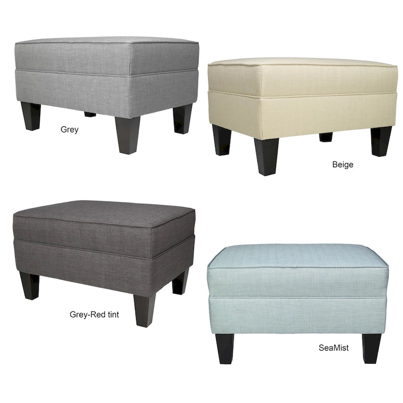 Pouf rettangolare in tessuto color beige/blu/grigio/grigio scuro, 1 posto