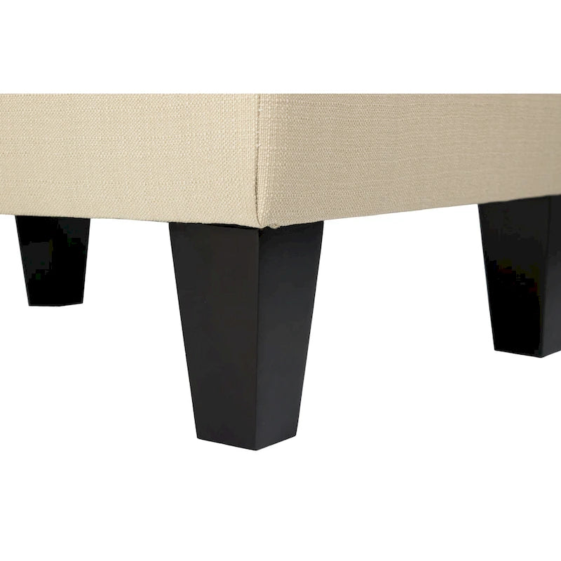 Pouf rettangolare in tessuto color beige/blu/grigio/grigio scuro, 1 posto
