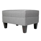 Pouf rettangolare in tessuto color beige/blu/grigio/grigio scuro, 1 posto
