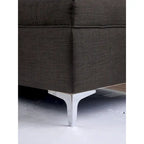 Chaise longue imbottita con bottoni in tessuto di transizione grigio scuro con contenitore, singolo