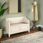 Panca contenitore tradizionale in legno massello, marrone castagna scuro, 2 posti – 107 cm L x 46 cm P x 75 cm H