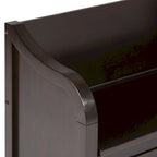 Panca contenitore tradizionale in legno massello, marrone castagna scuro, 2 posti – 107 cm L x 46 cm P x 75 cm H