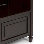 Panca contenitore tradizionale in legno massello, marrone castagna scuro, 2 posti – 107 cm L x 46 cm P x 75 cm H
