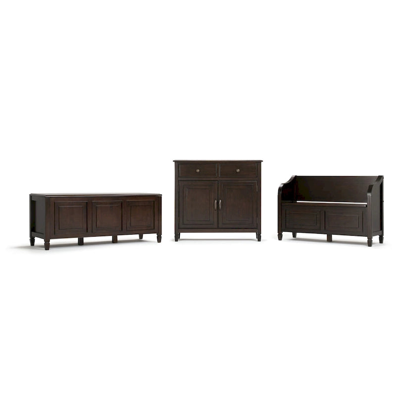 Panca contenitore tradizionale in legno massello, marrone castagna scuro, 2 posti – 107 cm L x 46 cm P x 75 cm H