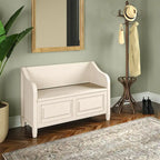 Panca contenitore tradizionale in legno massello, marrone castagna scuro, 2 posti – 107 cm L x 46 cm P x 75 cm H