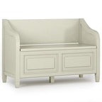 Panca contenitore tradizionale in legno massello, marrone castagna scuro, 2 posti – 107 cm L x 46 cm P x 75 cm H