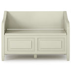 Panca contenitore tradizionale in legno massello, marrone castagna scuro, 2 posti – 107 cm L x 46 cm P x 75 cm H