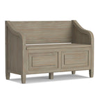 Panca contenitore tradizionale in legno massello, marrone castagna scuro, 2 posti – 107 cm L x 46 cm P x 75 cm H