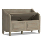 Panca contenitore tradizionale in legno massello, marrone castagna scuro, 2 posti – 107 cm L x 46 cm P x 75 cm H