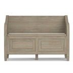 Panca contenitore tradizionale in legno massello, marrone castagna scuro, 2 posti – 107 cm L x 46 cm P x 75 cm H