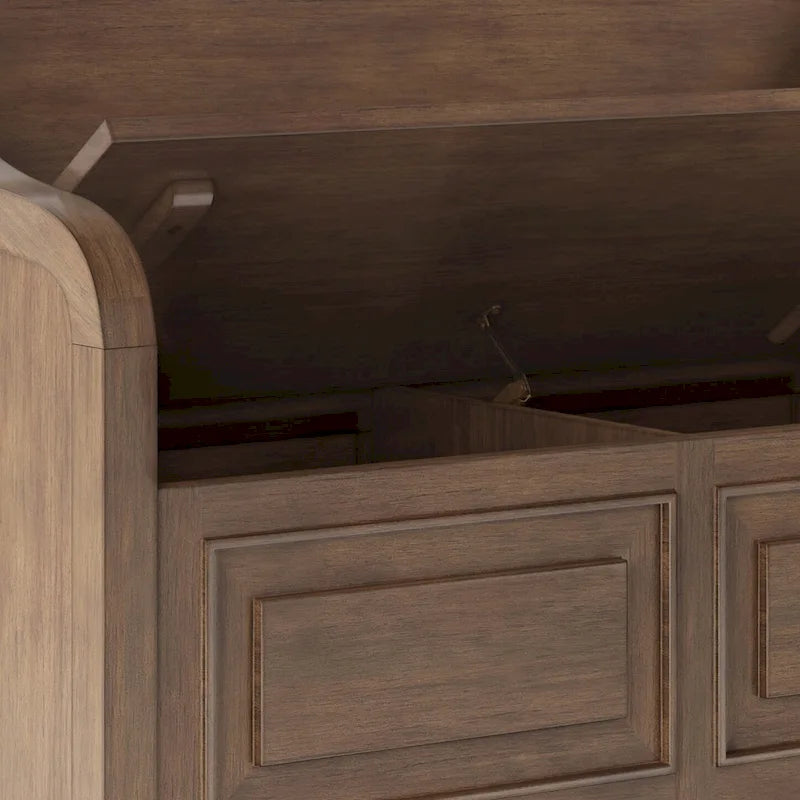 Panca contenitore tradizionale in legno massello, marrone castagna scuro, 2 posti – 107 cm L x 46 cm P x 75 cm H