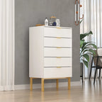 Cassettiera a 5 cassetti, Bianco/Nero, Stile Moderno, Singola