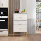 Cassettiera a 5 cassetti, Bianco/Nero, Stile Moderno, Singola