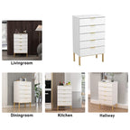 Cassettiera a 5 cassetti, Bianco/Nero, Stile Moderno, Singola