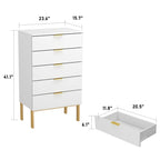 Cassettiera a 5 cassetti, Bianco/Nero, Stile Moderno, Singola